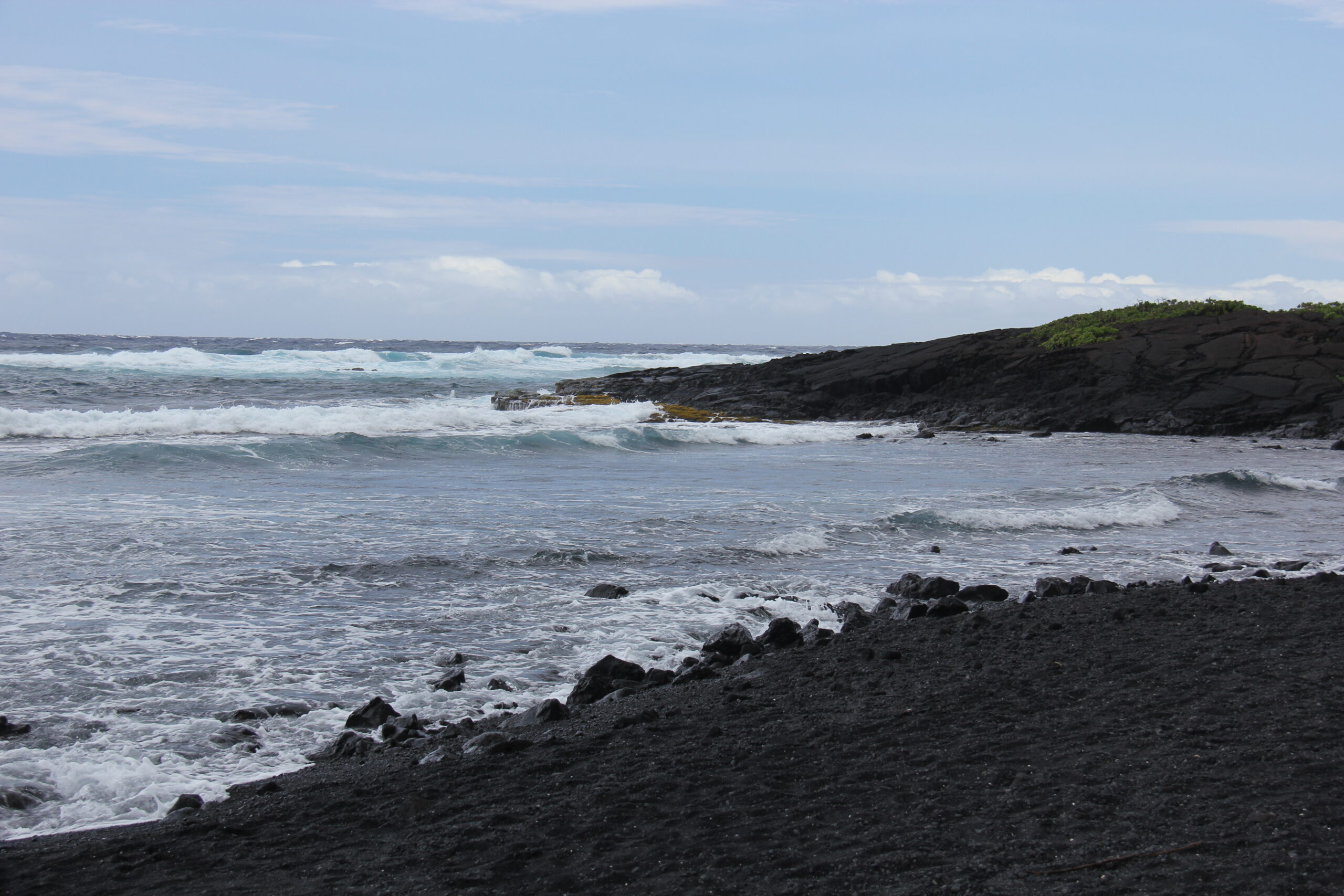 ハワイ島 プナルウ黒砂海岸ホヌ