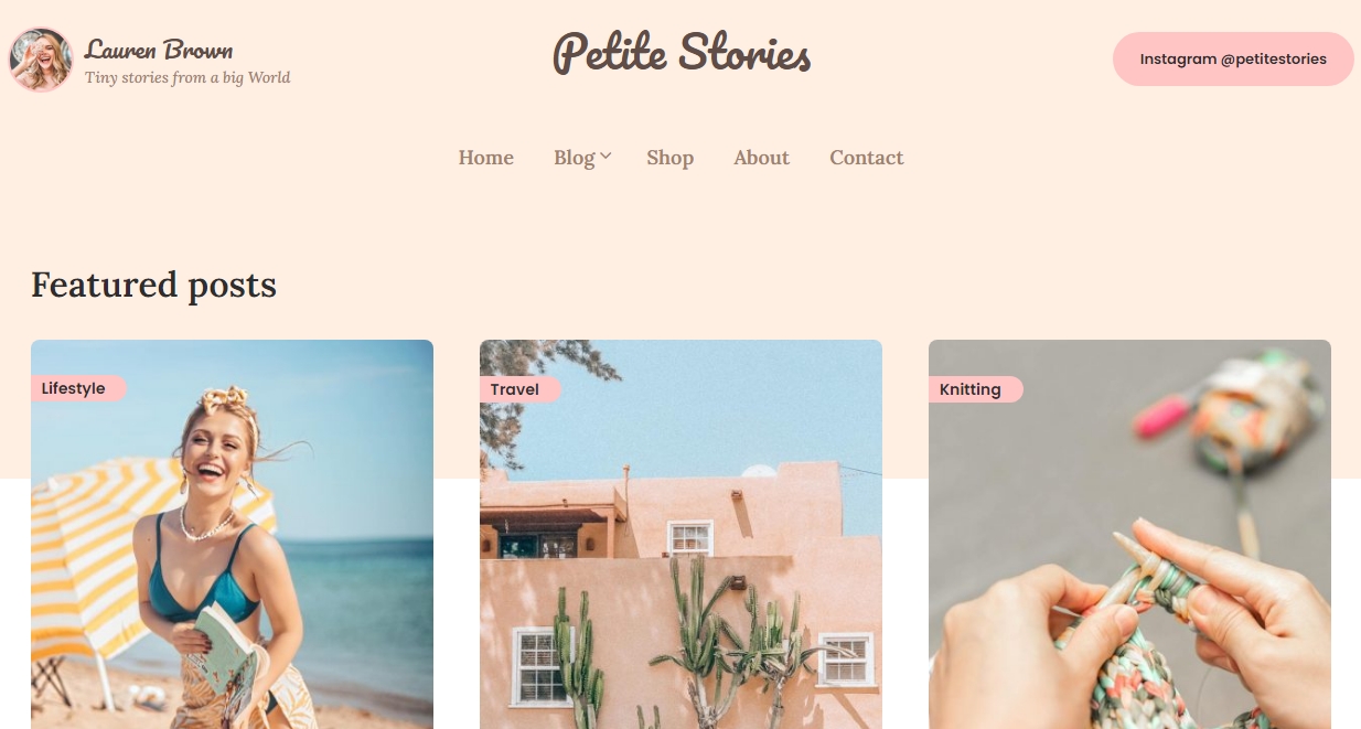Petite Stories - Personal Blog Theme For Influencers