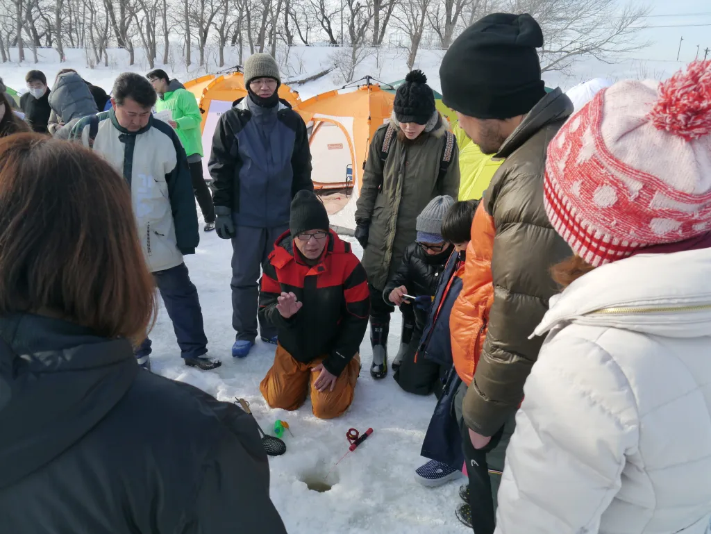 ワカサギつりの講習