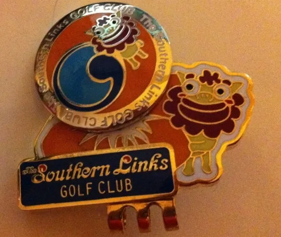 沖縄ゴルフの記念にマーカー